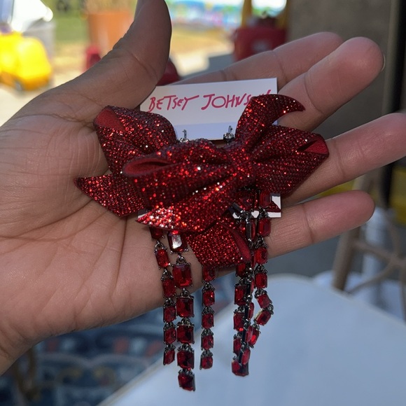 Betsey Johnson Womens Pavé Bow Earrings 🎀 - Picture 3 of 5